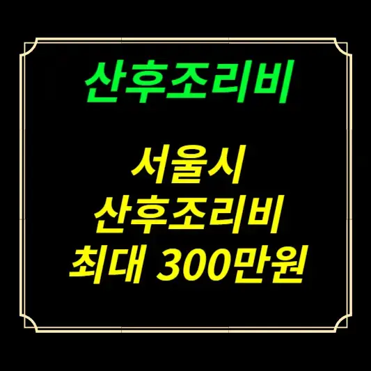 서울시 산후조리비 최대 300만원 지원 신청방법 구마다 지원이 다르다고?